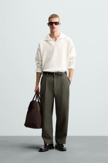 POLO PUNTO CUELLO PICO - Crudo de Zara - Imagen 0