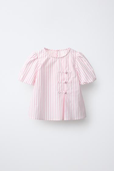 BLUSA RAYAS ALAMARES - Rosa de Zara - Imagen 0