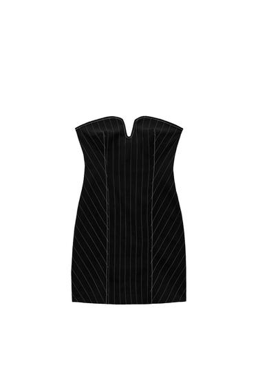 SHORT PINSTRIPED DRESS
