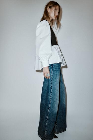 BLOUSE BIMATIÈRE EN POPELINE - Noir de Zara - Image 2