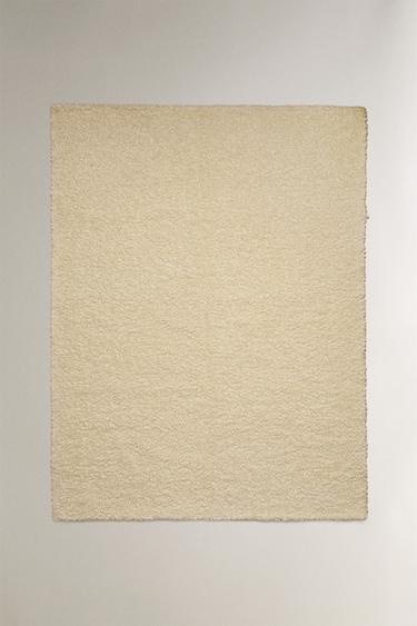 CHILDREN'S BOUCLÉ WOOL RUG - Oyster-white by Zara
