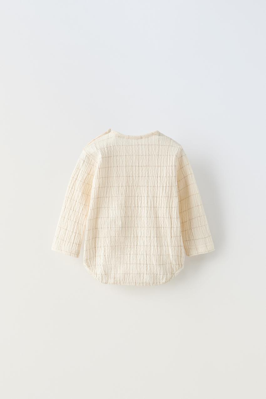 PLAID BODYSUIT - Light ecru