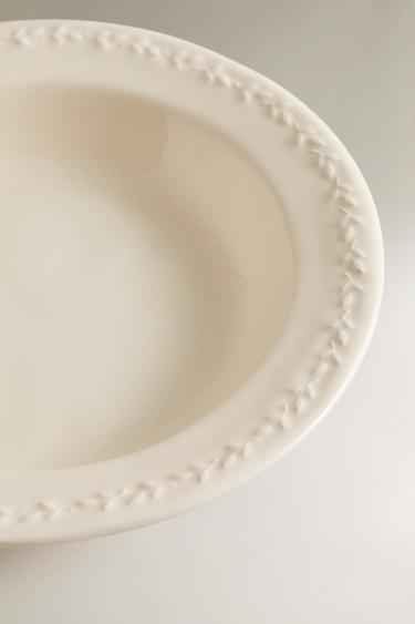 ASSIETTE CREUSE FAÏENCE BORD RELIEF - Crème de Zara - Image 2