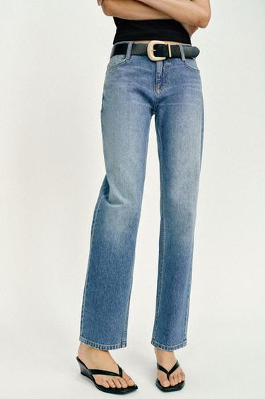 ДЖИНСЫ Z1975 SLIM СО СРЕДНЕЙ ПОСАДКОЙ И РЕМНЕМ — ВЫЦВЕТШИЙ СИНИЙ от Zara