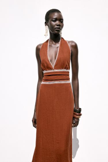 ROBE MI-LONGUE BRODÉE - Terracota de Zara - Image 4