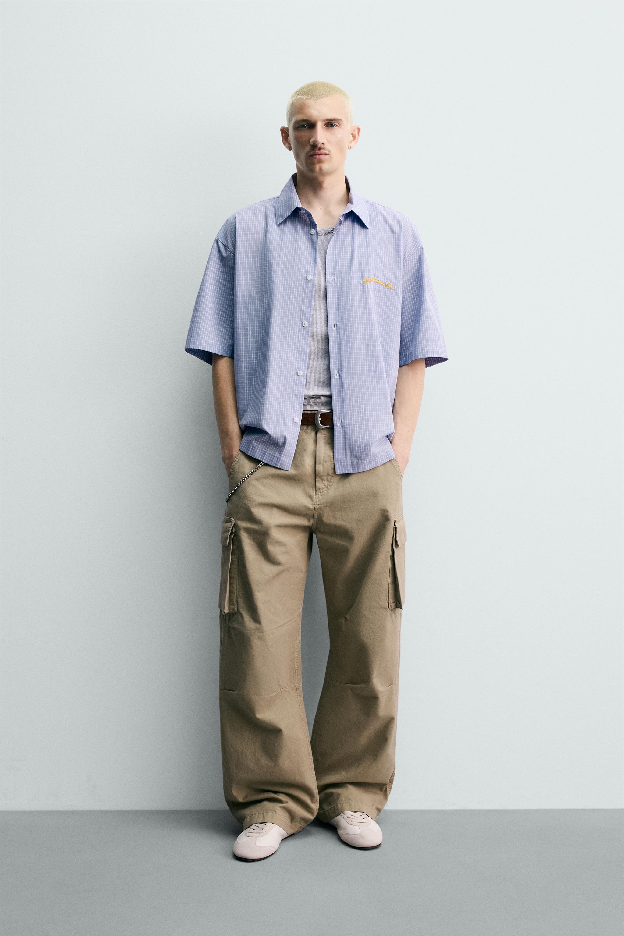 COMBINATION GRAPHIC PLAID SHIRT