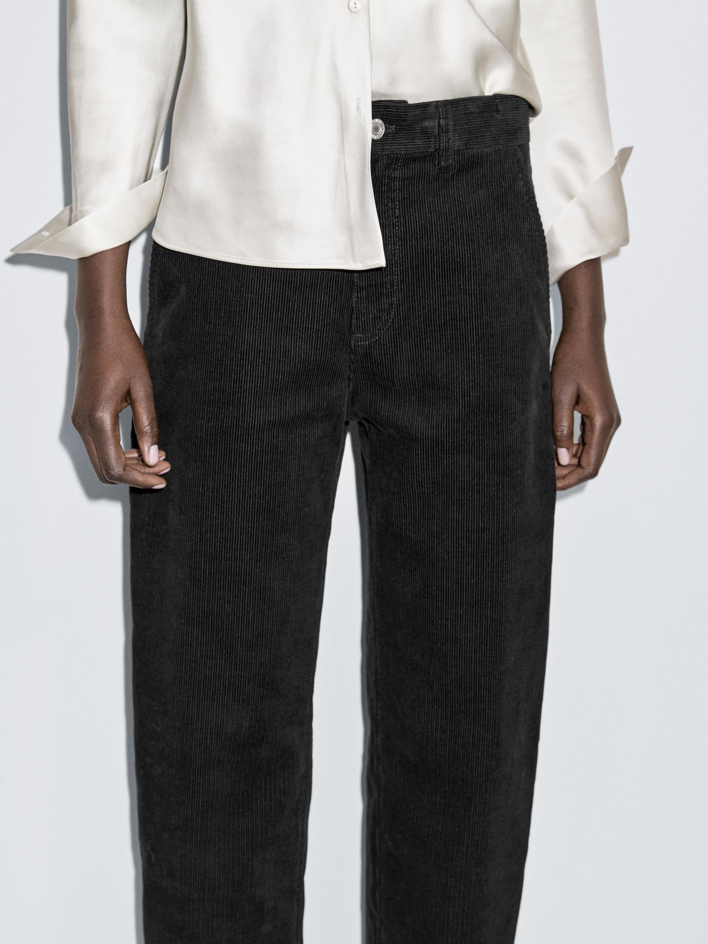 Barrel fit corduroy trousers