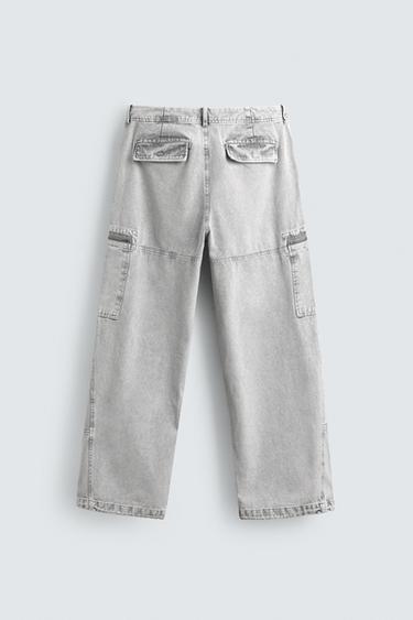 WASHED PARACHUTE CARGO TROUSERS - Light grey by Zara - Image 7