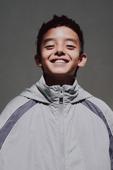 QUILTED HOODIE RAINCOAT COLOUR BLOCK - Grey by Zara
