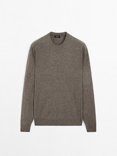 Zara Wool blend crew neck sweater - Dark khaki