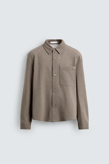 NON-IRON COMFORT OVERSHIRT - Tan marl by Zara