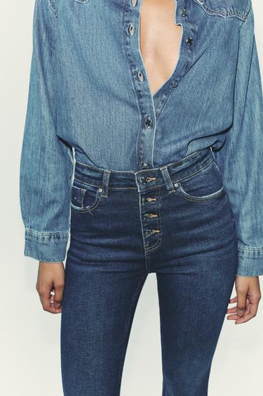 JEANS Z.06 FLARE MET HOGE TAILLE - Blauw van Zara