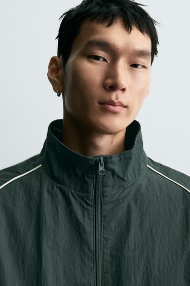 Zara CONTRAST TECHNICAL JACKET - Green