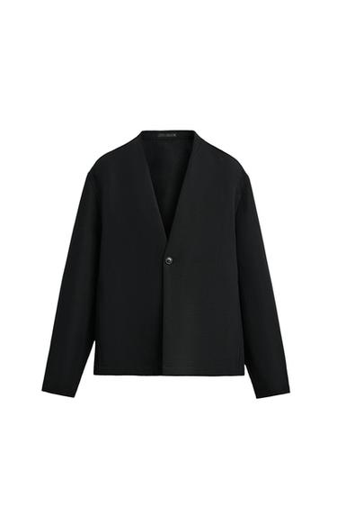 BLAZER DE ALGODÃO - LINHO - Preto da Zara