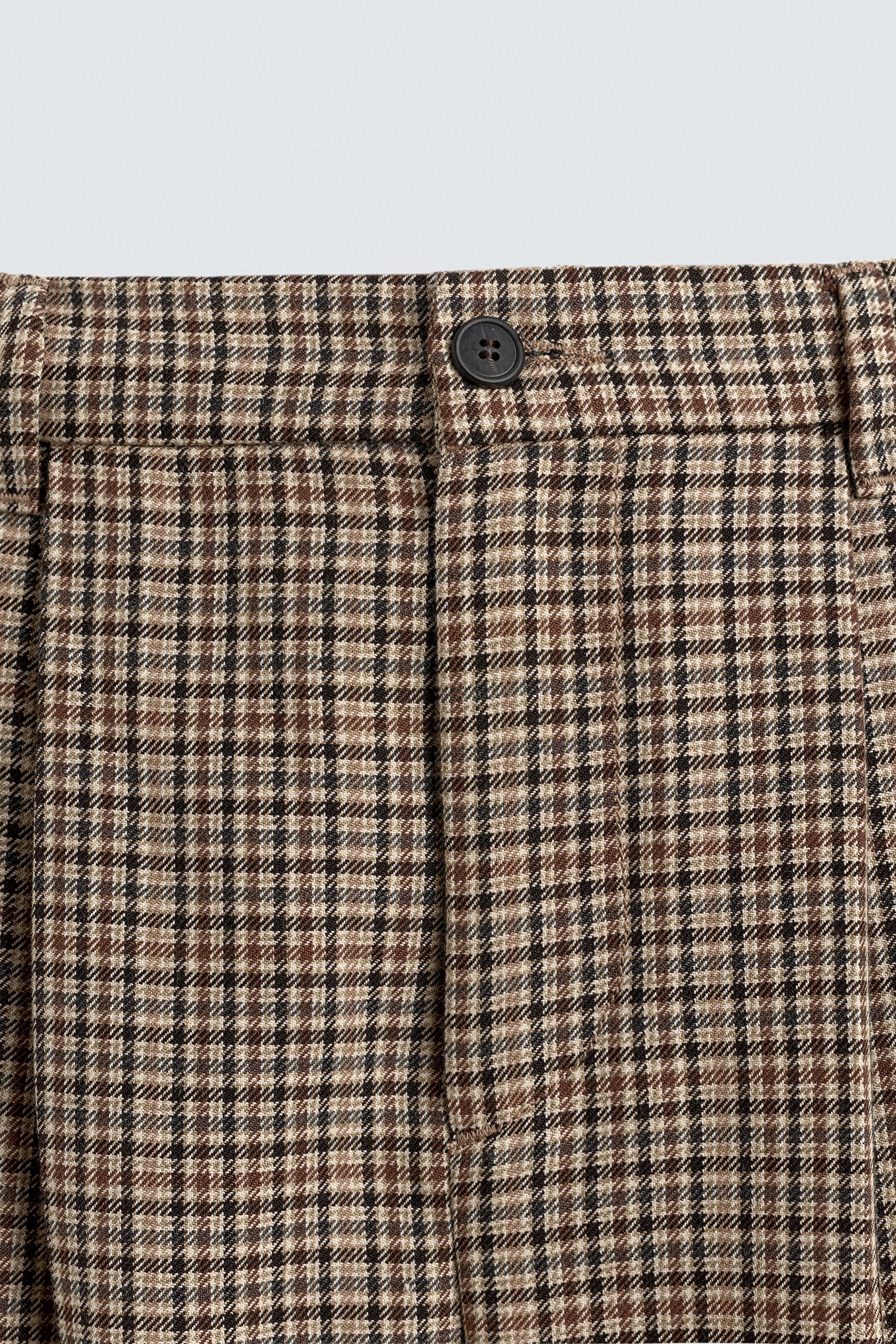 PLUTO PATCH CHECK TROUSERS HARRY LAMBERT FOR ZARA X DISNEY