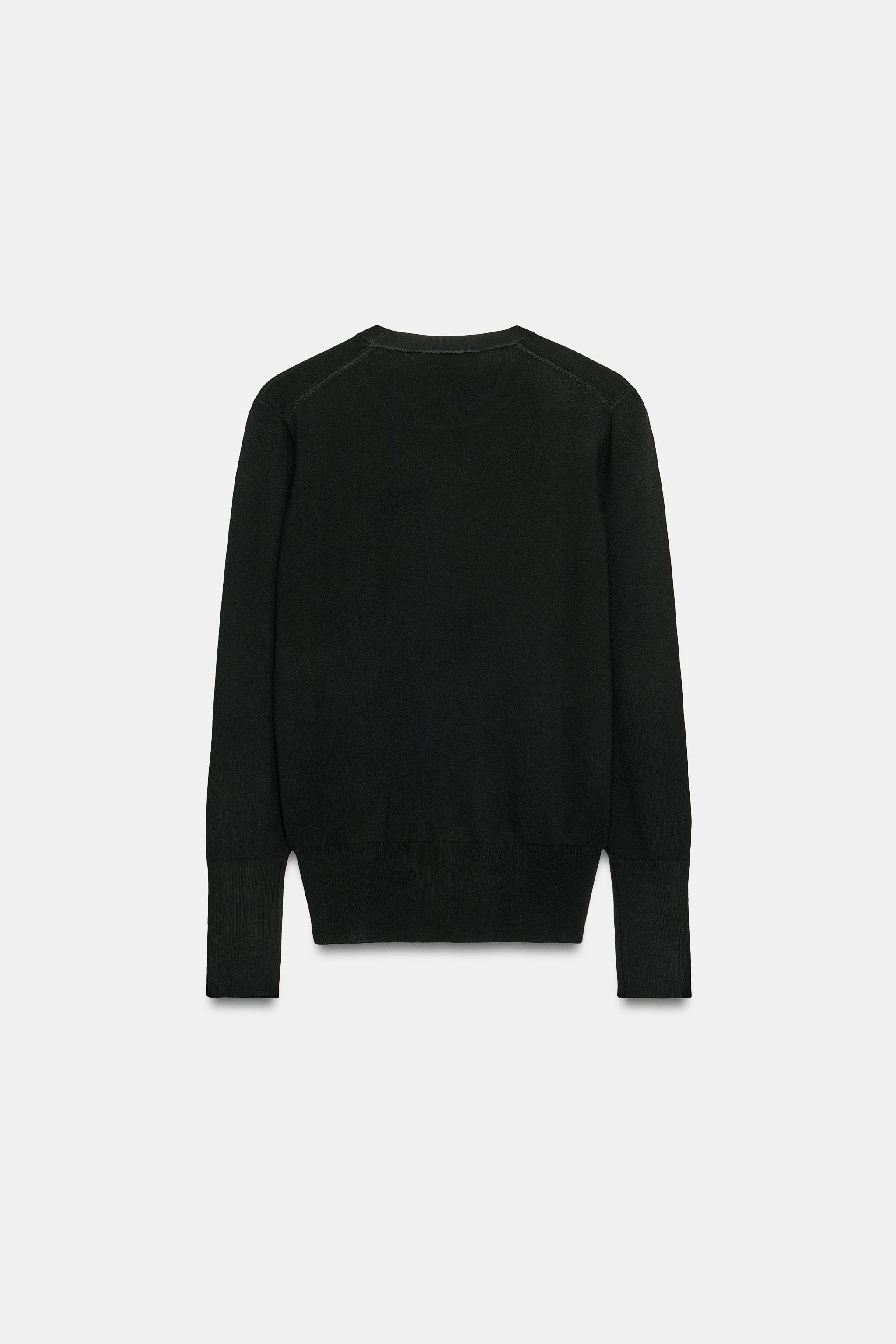 Zara BASIC DÜZ TRİKO KAZAK görsel 8