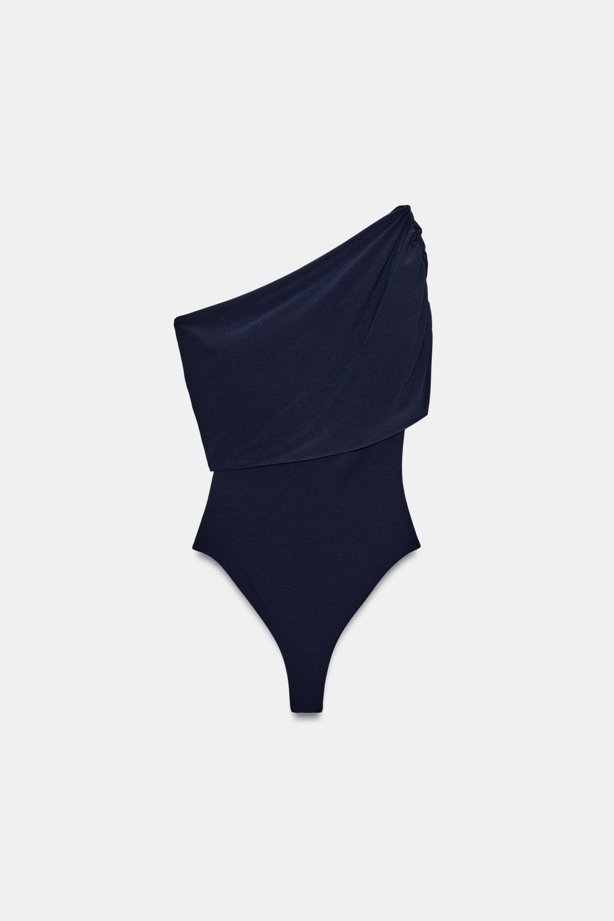 ASİMETRİK BÜZGÜLÜ BODY - Görsel 6