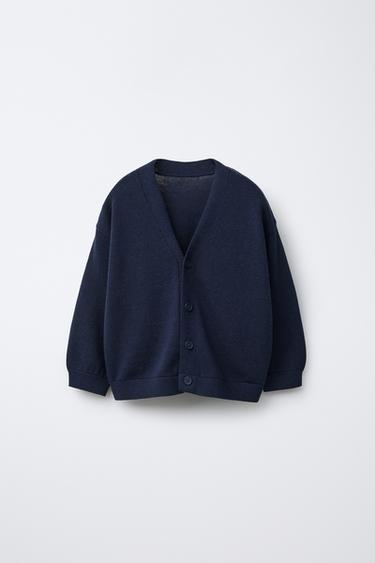KNIT CARDIGAN - Navy blue by Zara