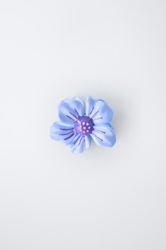 FLOWER-SHAPED HAIR CLIP - Light blue by Zara - Image 0