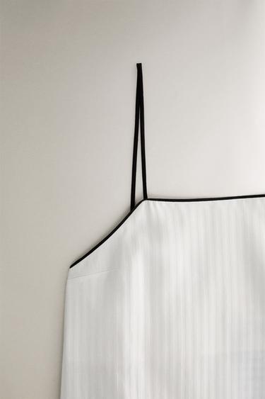 CHEMISE DE NUIT JACQUARD RAYURES - Blanc cassé de Zara - Image 2