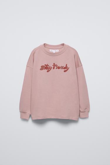 RAISED SLOGAN T-SHIRT - Pink by Zara - Image 0