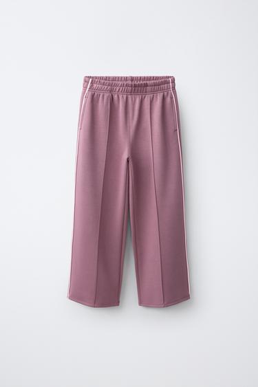 PANTALÓN WIDE LEG VIVO CONTRASTE - Rosa palo de Zara - Imagen 0