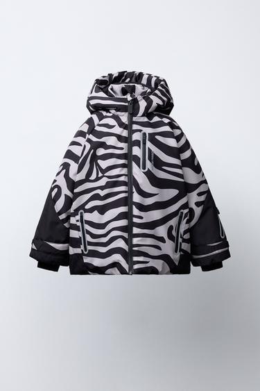 ZEBRA WATER-RESISTANT AND WINDPROOF SKI JACKET - Black / Ecru by Zara