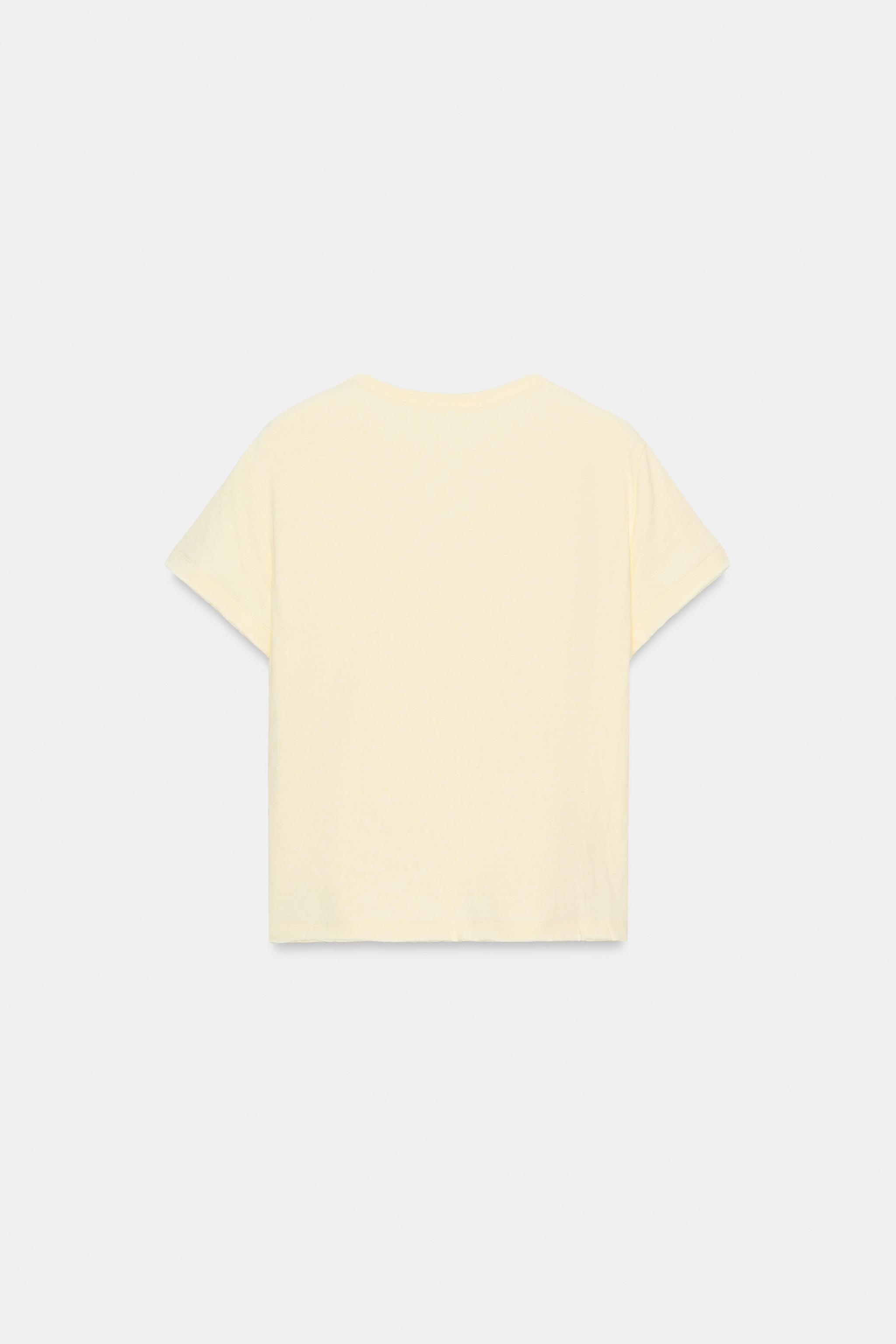 KISA KOLLU PAMUKLU T-SHIRT - Görsel 6