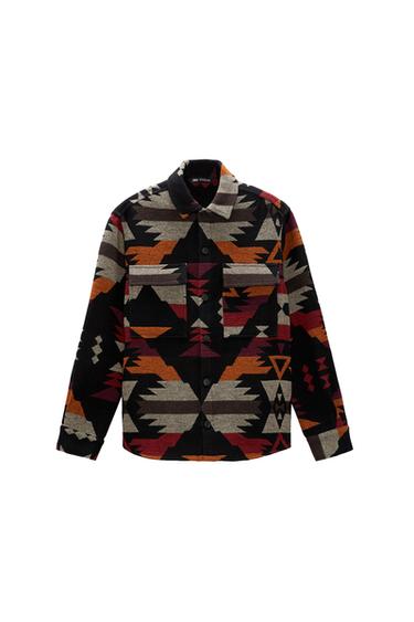 GEOMETRIC JACQUARD OVERSHIRT
