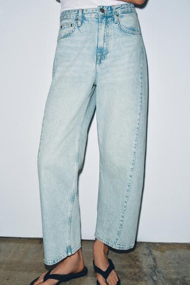 ZW COLLECTION MID-RISE RELAXED ANKLE JEANS - Light blue by Zara