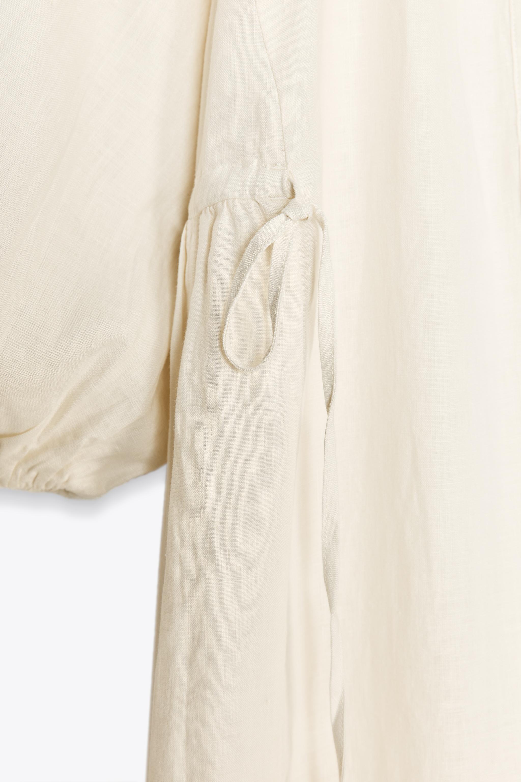 【ZARA】100%リネン製のチュニックワンピース 2731/078/701 ZW COLLECTION 100% LINEN TUNIC DRESS - Brick | ZARA United