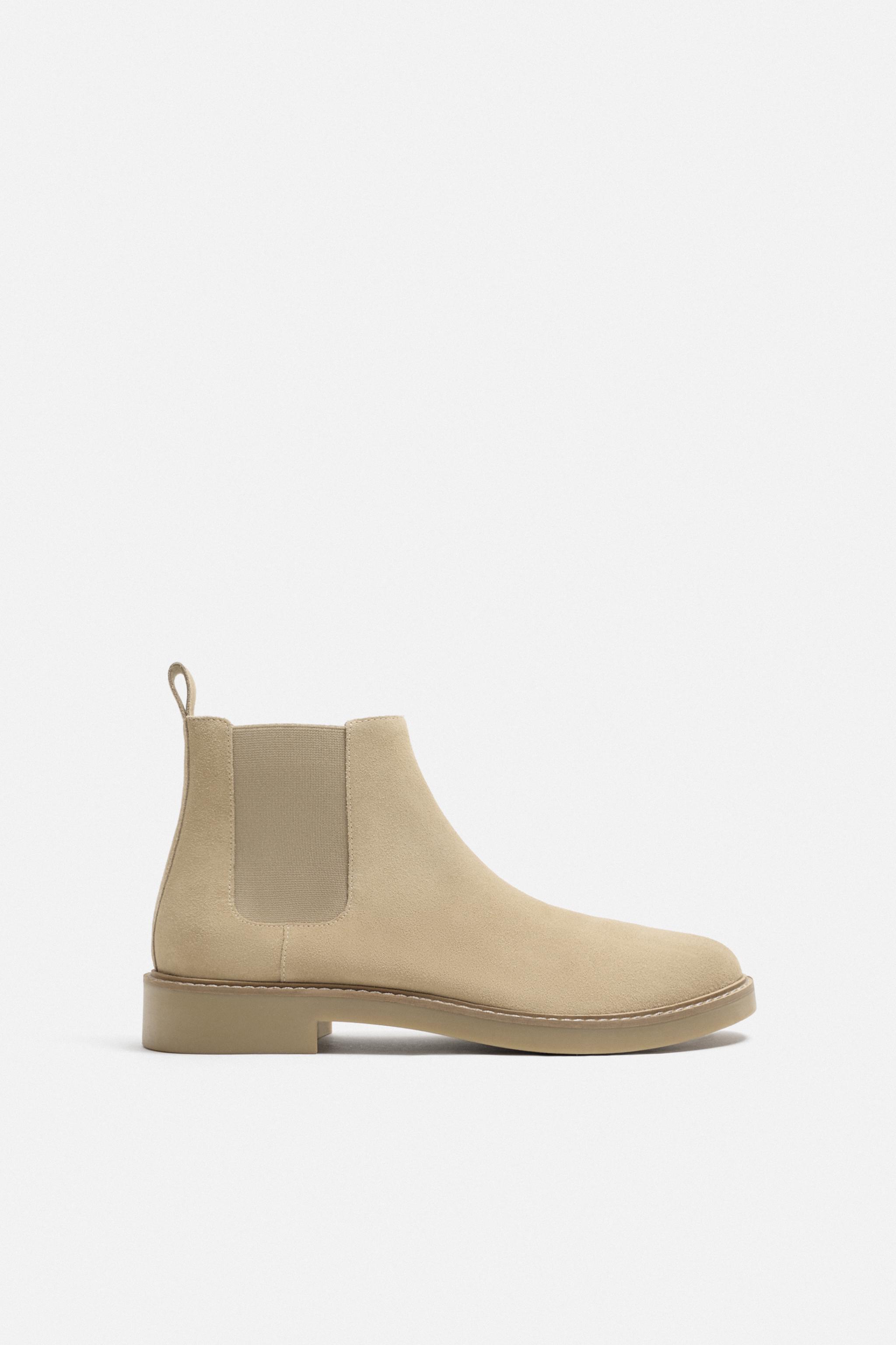 LEATHER CHELSEA BOOTS Sand Brown ZARA India - Main Image