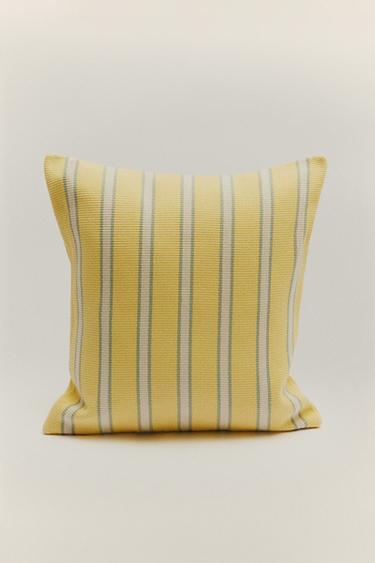 STRIPED CUSHION COVER - Light yellow by Zara