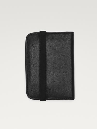 Zara Nappa leather card holder with flap - Black