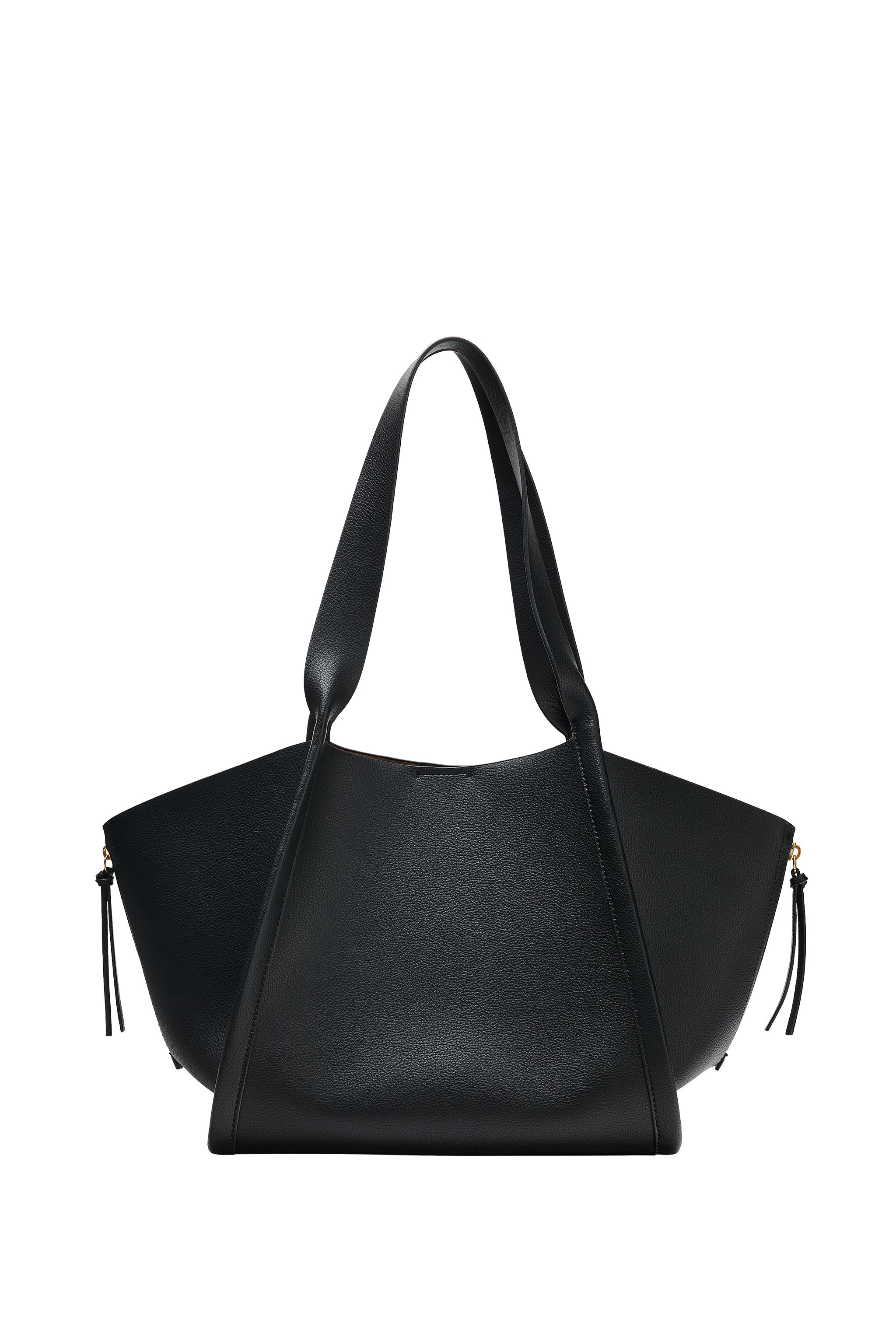 ZIPPER DETAIL SHOPPER BAG - Black | ZARA United States