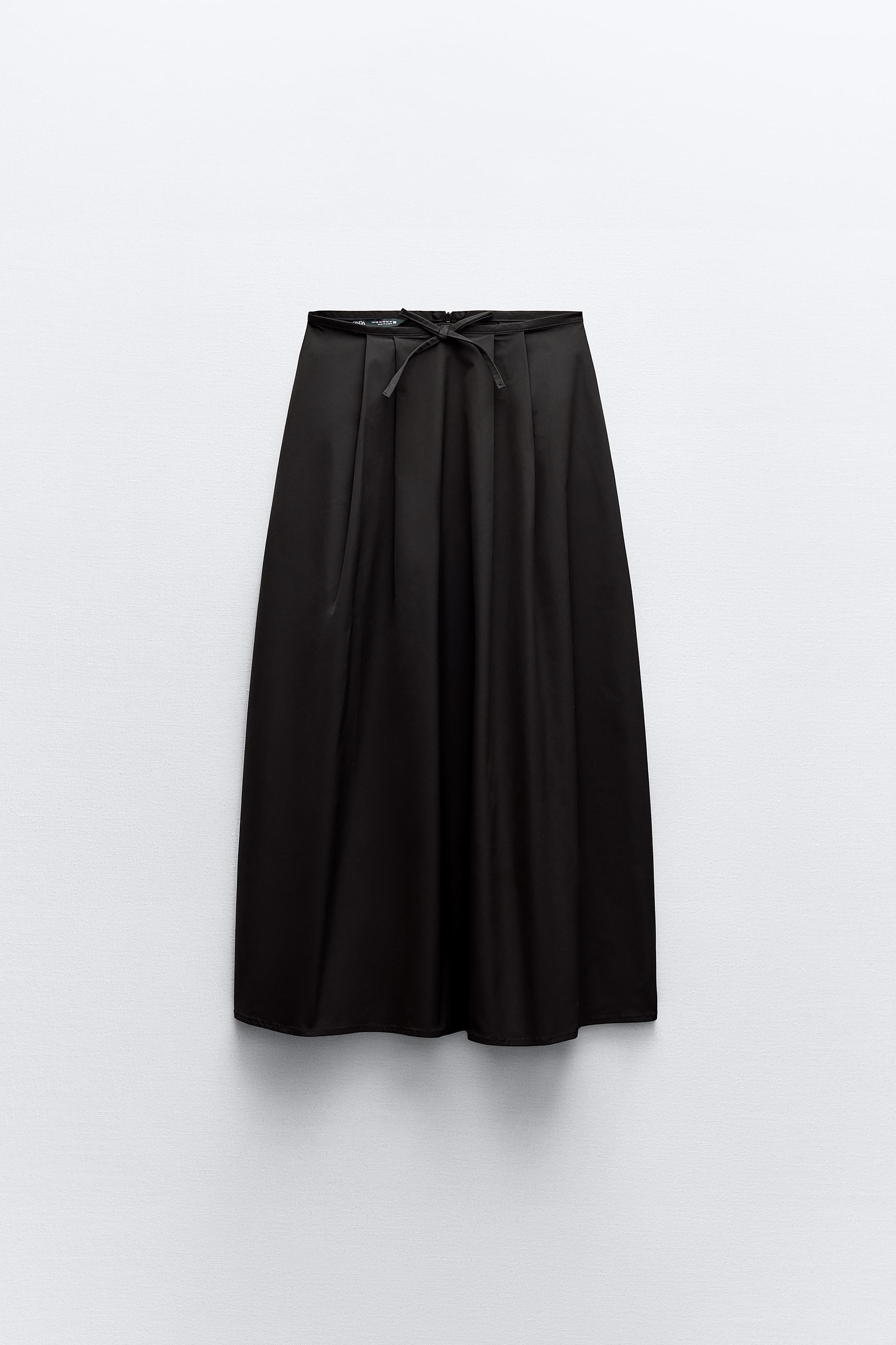 リボン レイヤー ミディスカート - ブラック | ZARA Japan / 日本