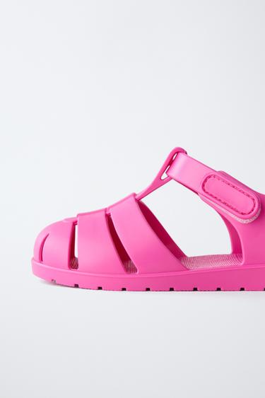 RUBBERISED CAGE SANDALS - Fuchsia by Zara - Image 5