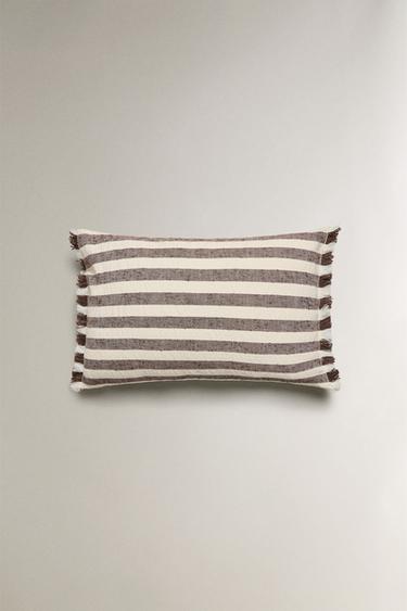 HOUSSE DE COUSSIN RAYURES - Marron de Zara - Image 2