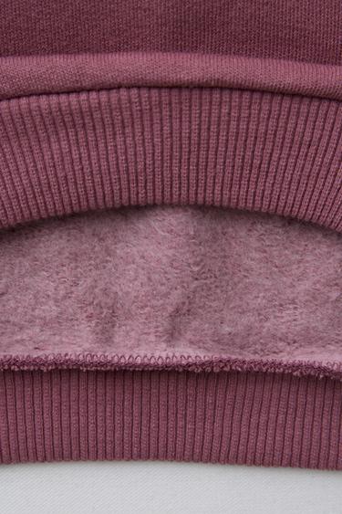 EMBROIDERED SWEATSHIRT - Burgundy by Zara - Image 3