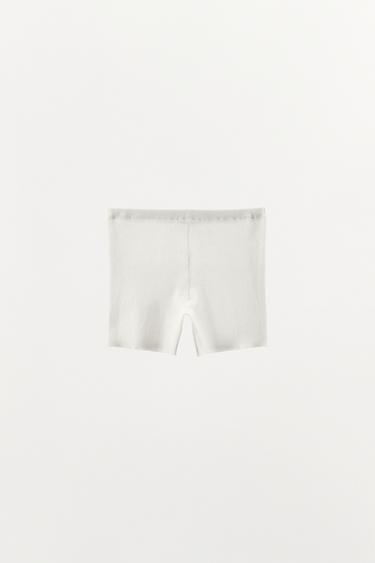 SHORT EN MAILLE CÔTELÉE - Blanc de Zara - Image 3