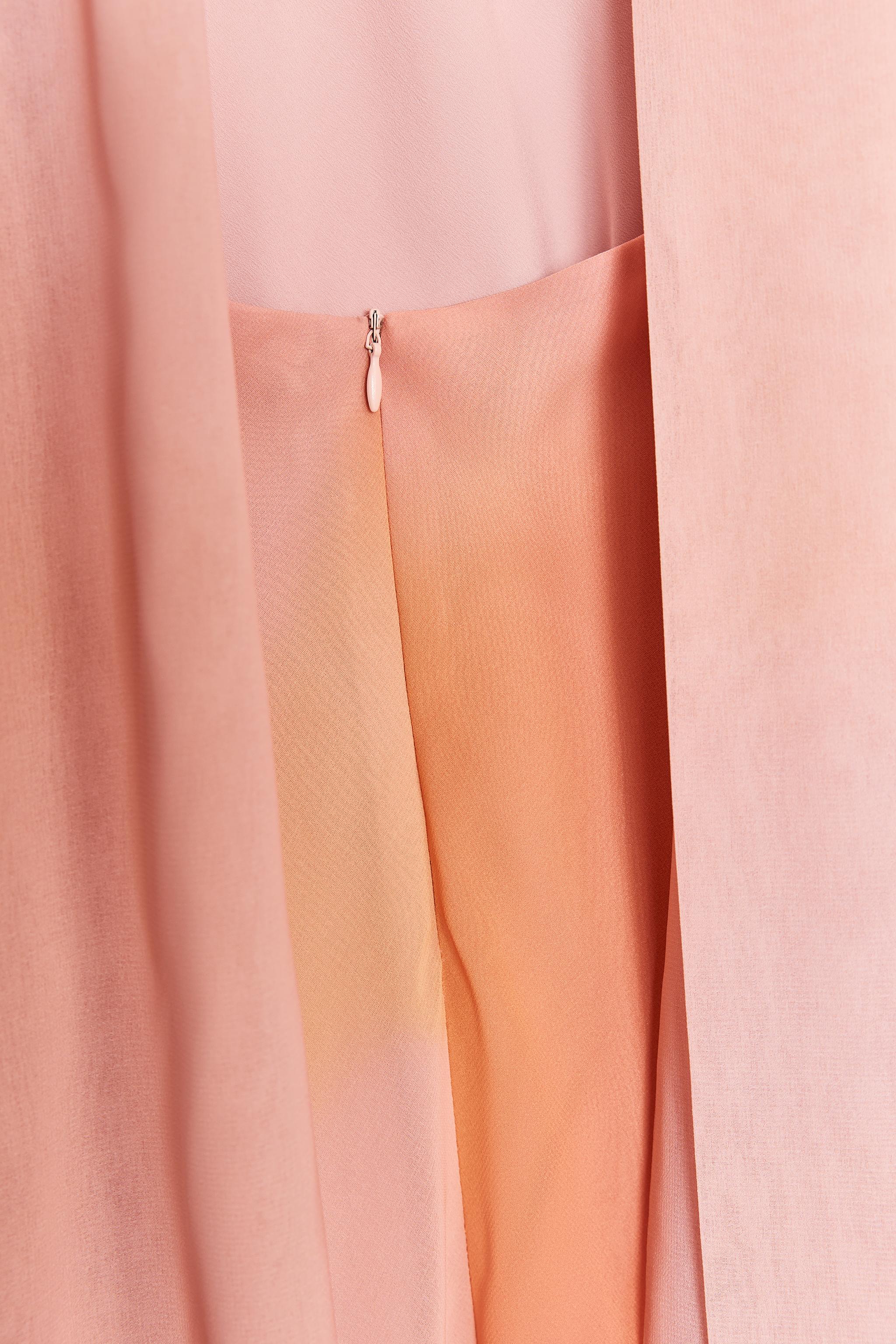 ZARA スカーフ付きプリント柄ロングワンピース 8031/364 スカーフ付きプリント柄ロングワンピース - ピンク | ZARA Japan