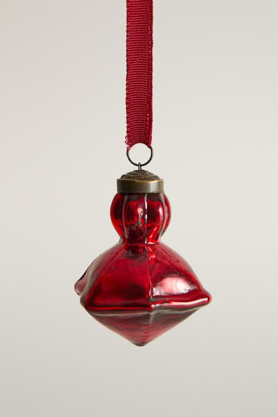 WEIHNACHTSBAUM-ANHÄNGER KREISEL GLAS - Rot von Zara - Bild 0