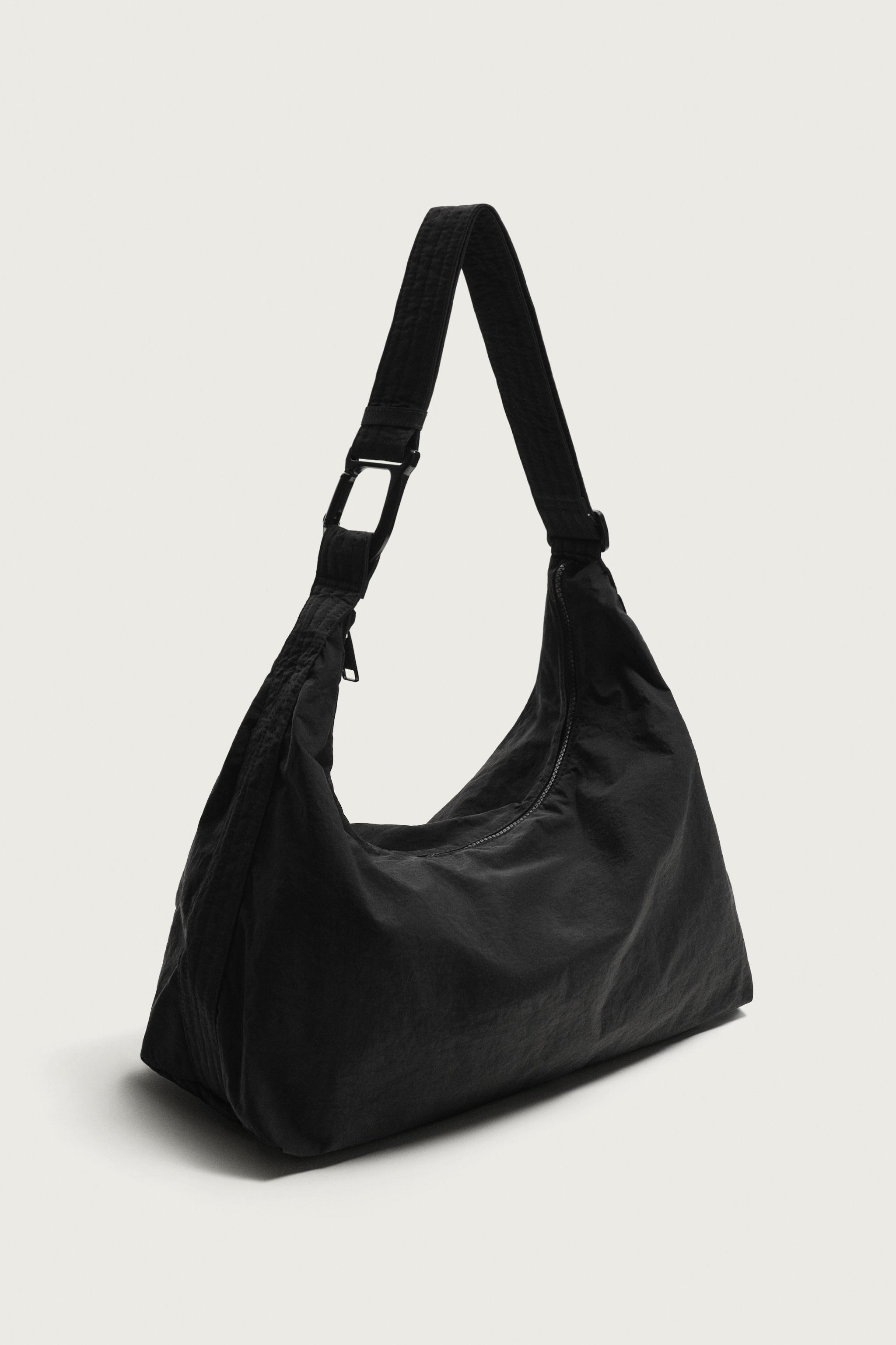 NYLON SHOULDER BAG — Black