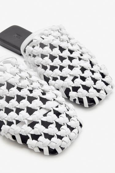 CHAUSSURES NU-PIEDS EN CUIR TRESSÉ ÉDITION LIMITÉE - Noir de Zara - Image 5