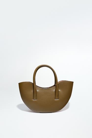 OVAL MINI TOTE BAG - Green by Zara