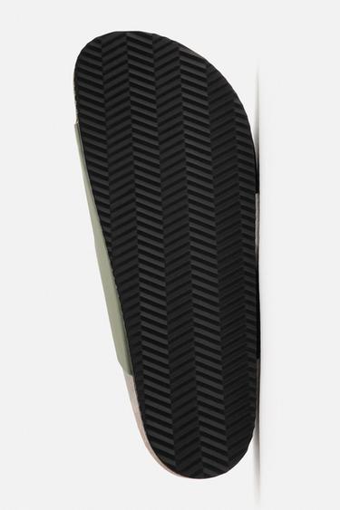 RUBBERISED DOUBLE STRAP SANDALS - Green by Zara