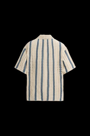 HEMD MIT HÄKELMUSTER - Blau von Zara