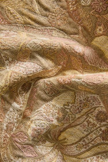 Zara FLORAL JACQUARD THROW - 粉紅色