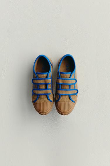 Zara CORDUROY SNEAKERS - Blue