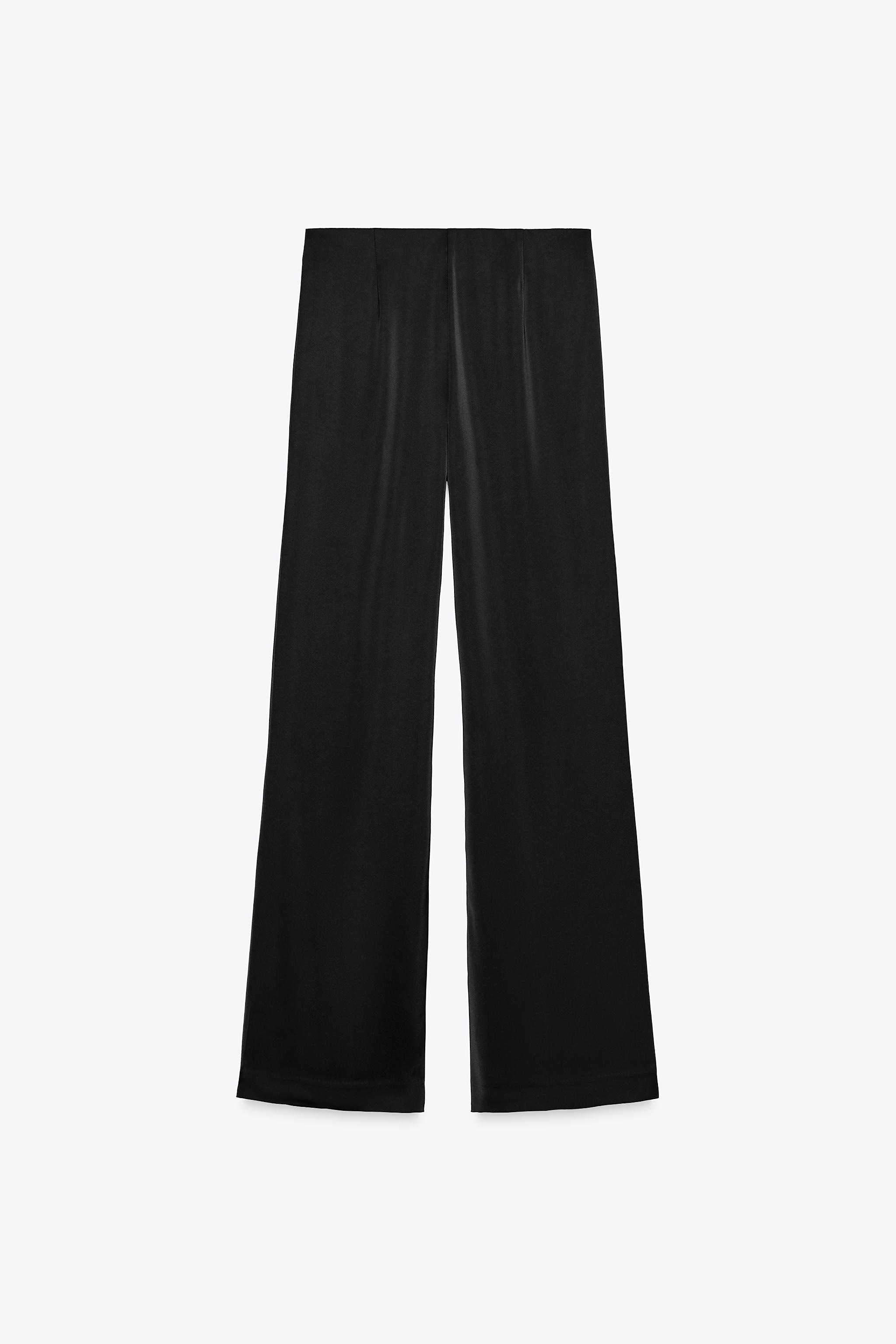 【ZARA】ハイウエストサテンパンツ ブラック | 5427/429/800 05427429800-e2.jpg?ts=